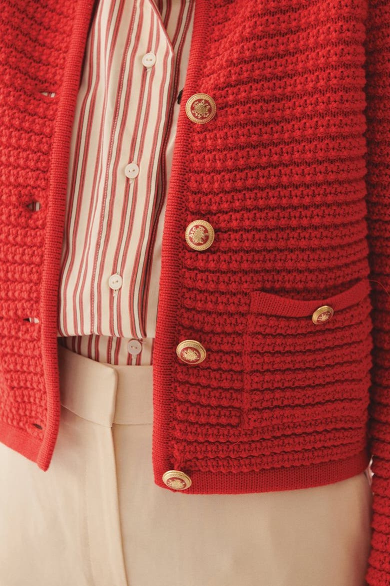 Joanna Essential Lightweight Knit Cardigan, Alternate, color, Red