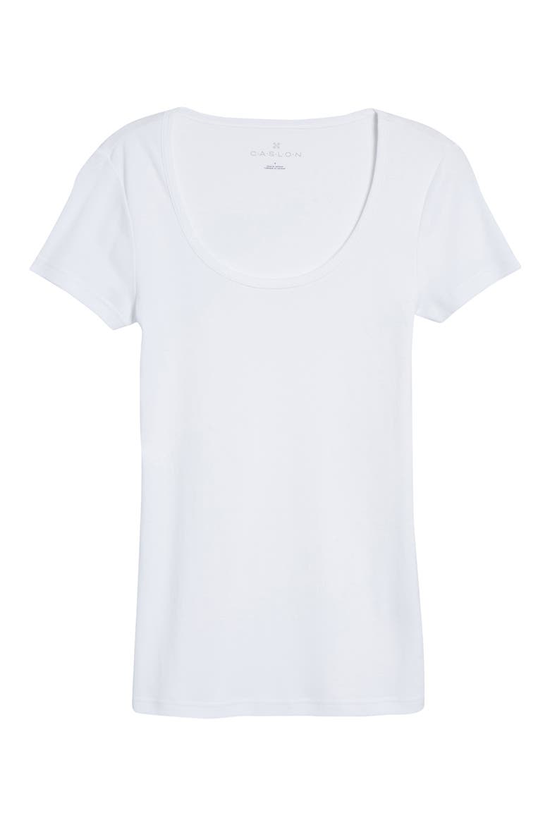 Short Sleeve Scoop Neck Tee, Alternate, color, WHITE