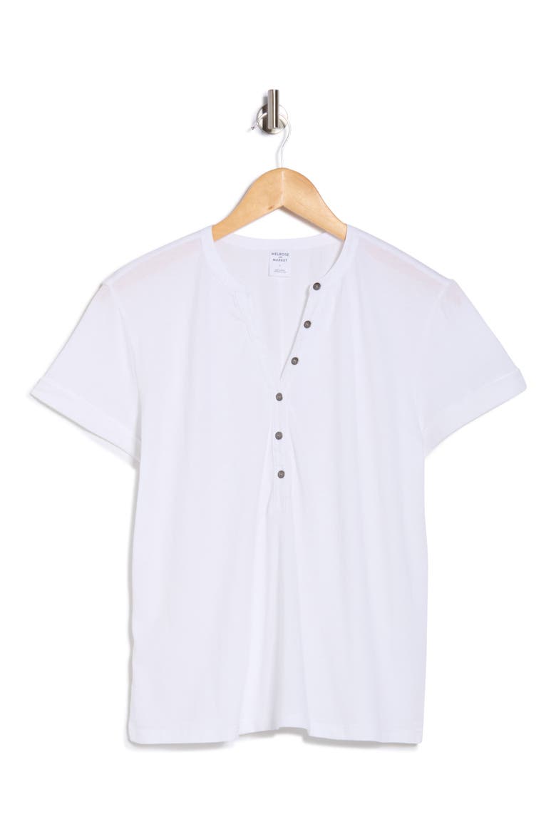 Washed Cotton Henley T-Shirt, Alternate, color, WHITE