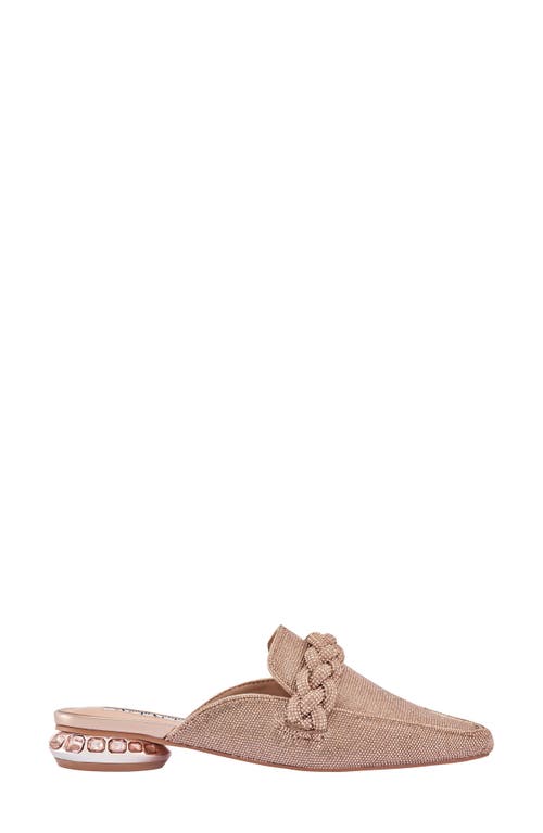 Lady Couture Micro Rhinestone Loafer Mule In Rose Gold