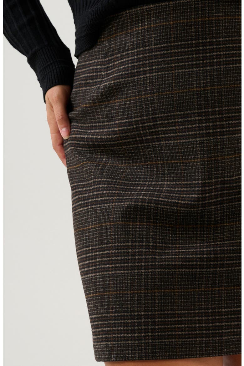 Noel Check Skirt, Alternate, color, CHOCOLATE BOX