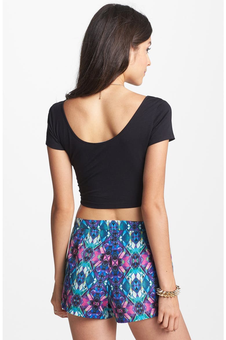 High Waist Print Shorts, Alternate, color, BLUE/ MULTI