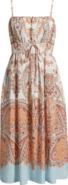 Eliza J Print Sleeveless Midi Dress