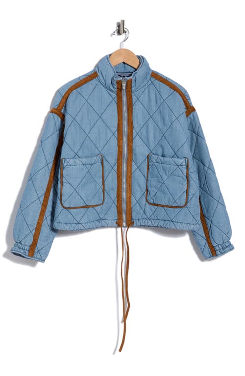 Blanknyc Quilted Denim Bomber Jacket In Rustic Ridge