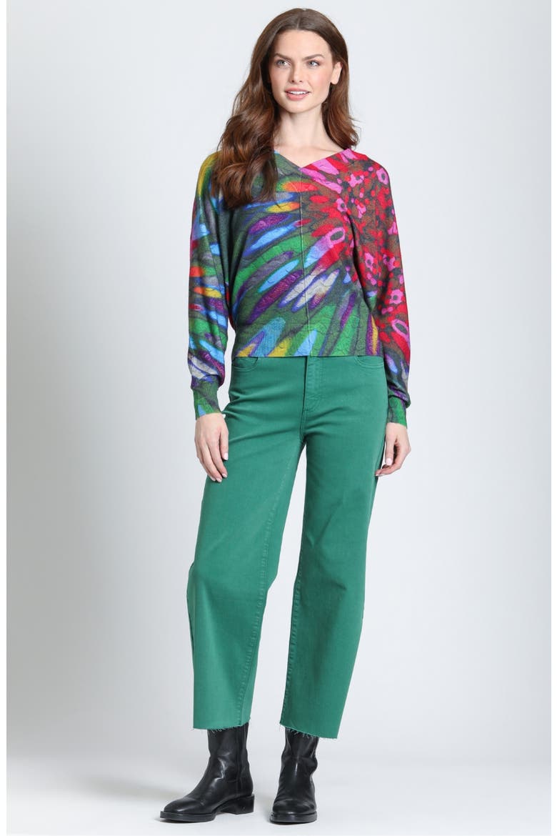 Aurora V-Neck Pullover Sweater, Alternate, color, JEWEL NOIR