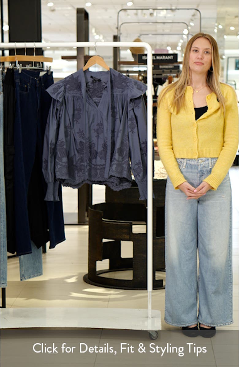 Nisa Floral Embroidered Ruffle Top, sales video thumbnail