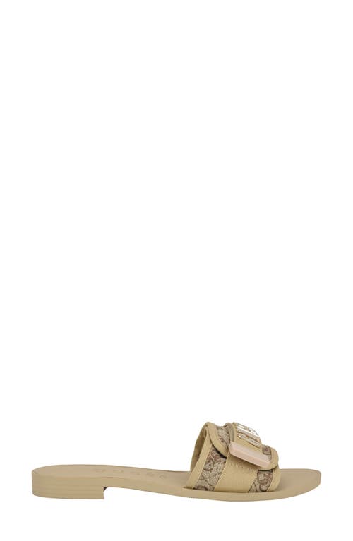 Guess Elyze Slide Sandal In Brown