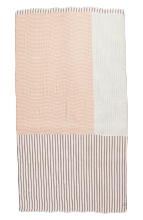 Nordstrom Print Modal & Silk Scarf In Pink Striped Collage