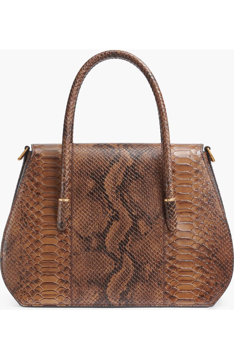 Donna Karan New York Bellerose Flap Python Satchel, Alternate, color,