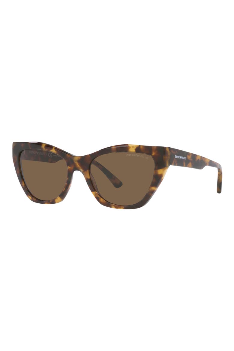 54mm Cat Eye Sunglasses, Alternate, color, SHINY BROWN HAVANA / BROWN