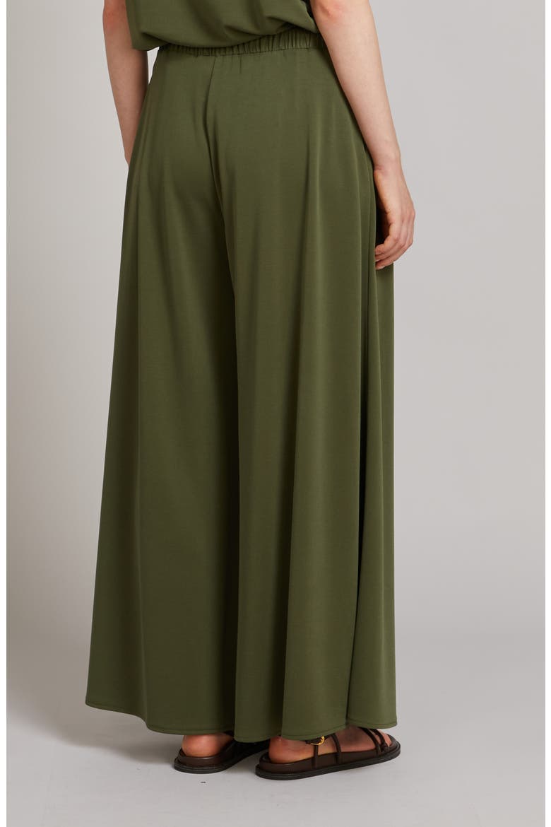 Cicala Pleated Wide Leg Jersey Pants, Alternate, color, MOSS GREEN
