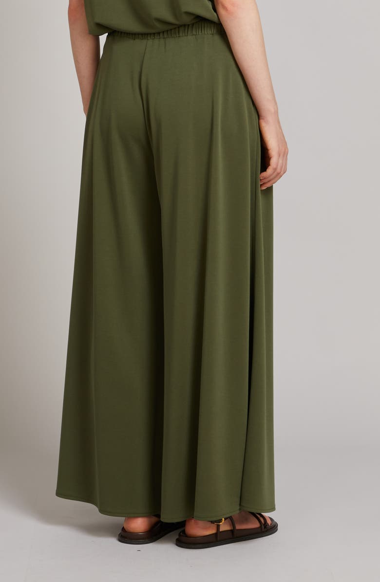 MM by Max Mara Cicala Pleated Wide Leg Jersey Pants, Alternate, color, Moss Green