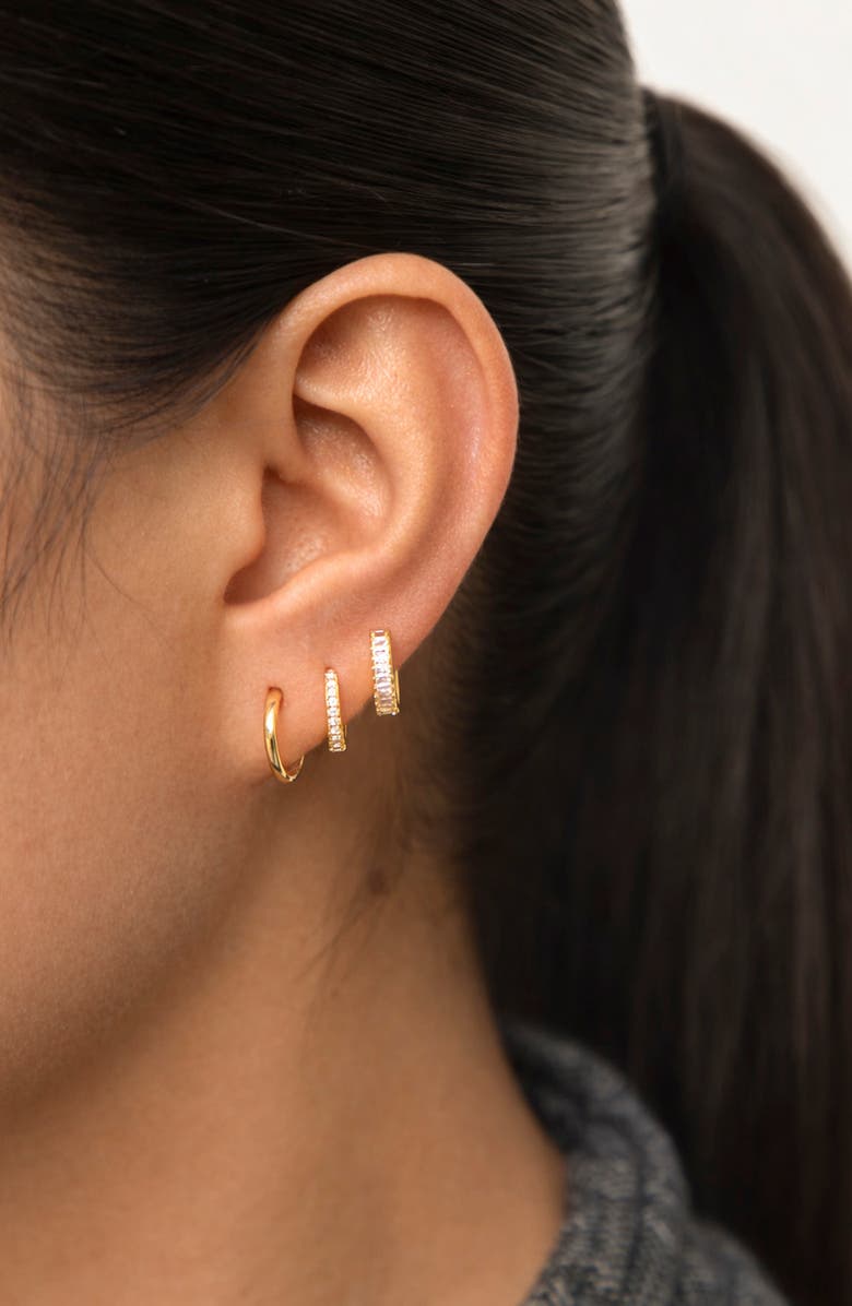 LA MENO Minimalist Set of 3 Hoop Earrings, Alternate, color, 