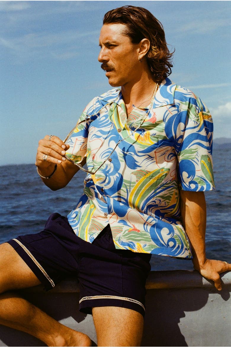 Perfect Cast Cabana Top, Alternate, color, Blue