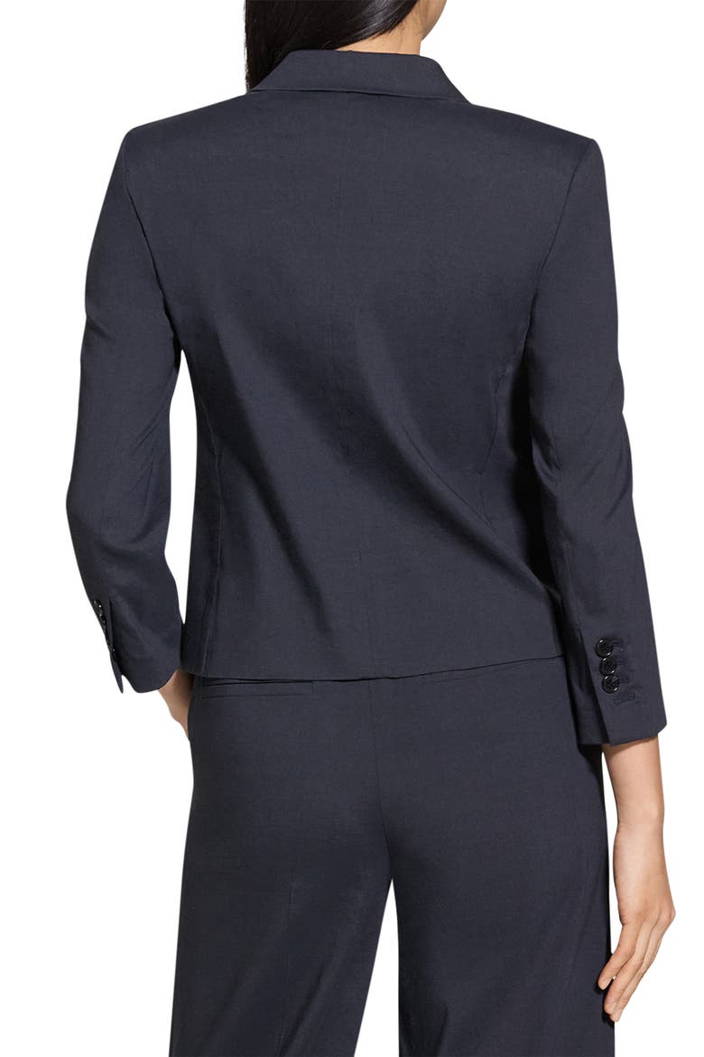 Linen Blend Shrunken Blazer, Alternate, color, CONCORD