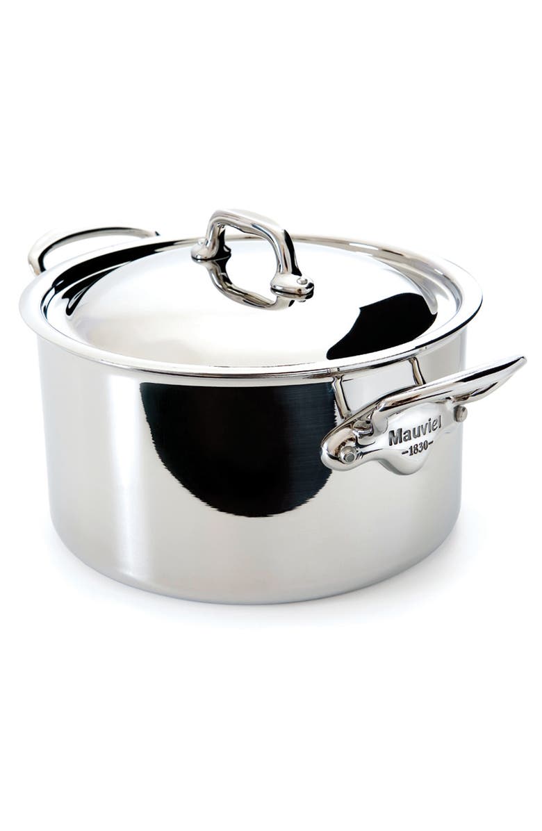 Mauviel M'Cook 6.4 qt. Stainless Steel Stewpan & Lid, Main, color, Silver