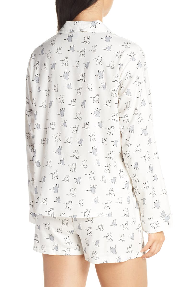 ED Ellen DeGeneres Dog Print Shorty Flannel Pajamas, Alternate, color, 