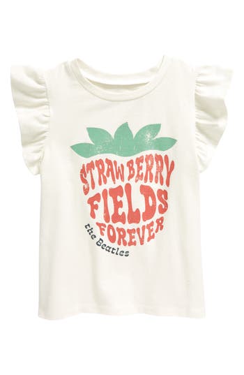 Shop Tucker + Tate Kids' Ruffle Sleeve T-shirt In White Snow Strawberry Fields