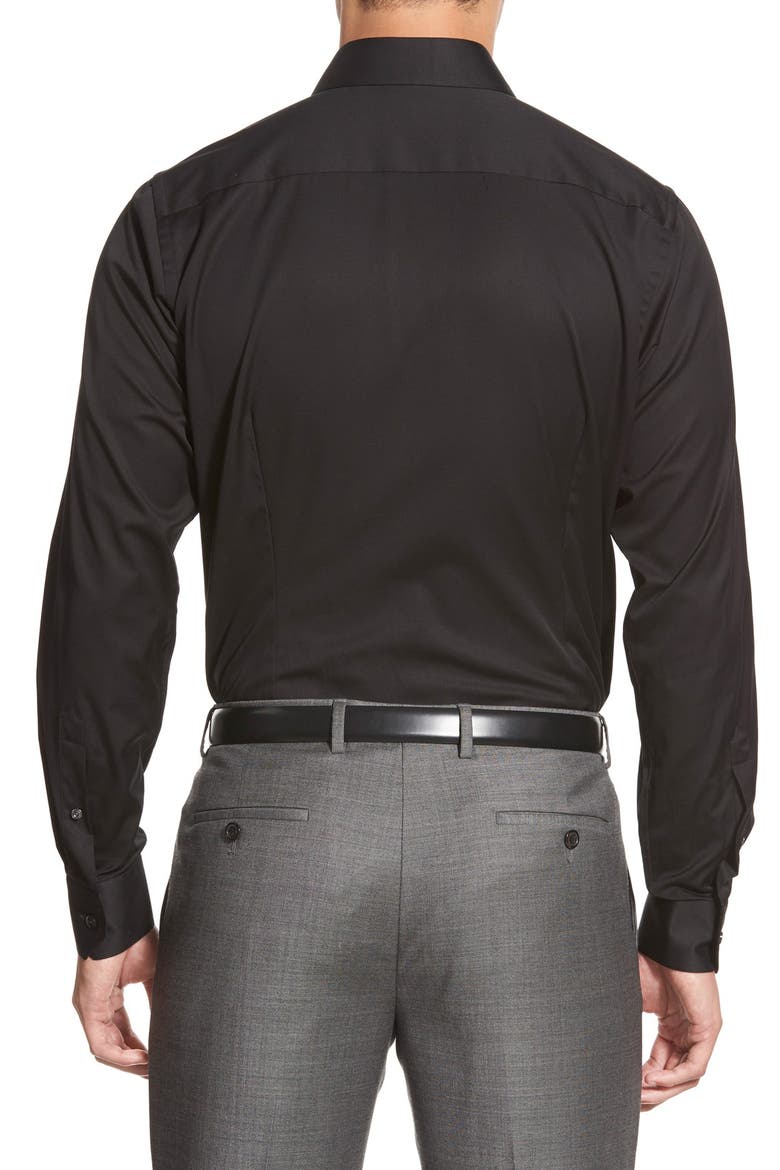Contemporary Fit Twill Dress Shirt, Alternate, color, BLACK