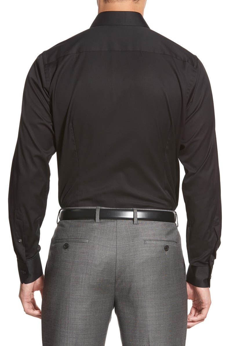 Eton Contemporary Fit Twill Dress Shirt, Alternate, color, Black