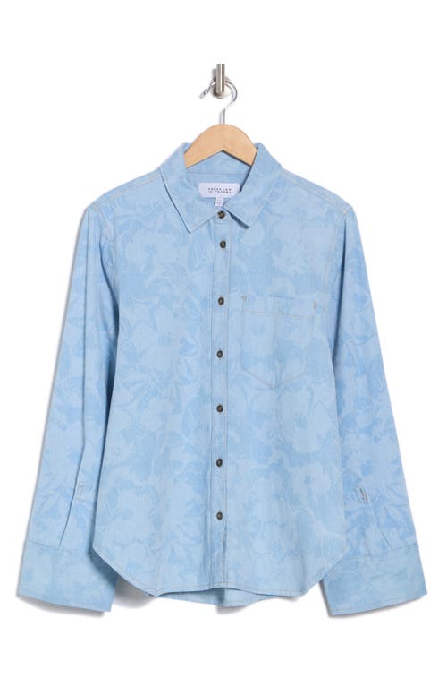 Derek Lam 10 Crosby Wesley Floral Denim Western Button-up Shirt In Laser Floral