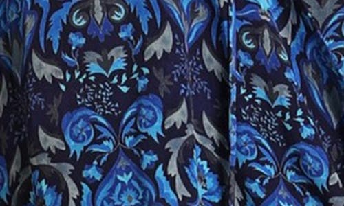 Apny Printed Top In Dark Blue Multi