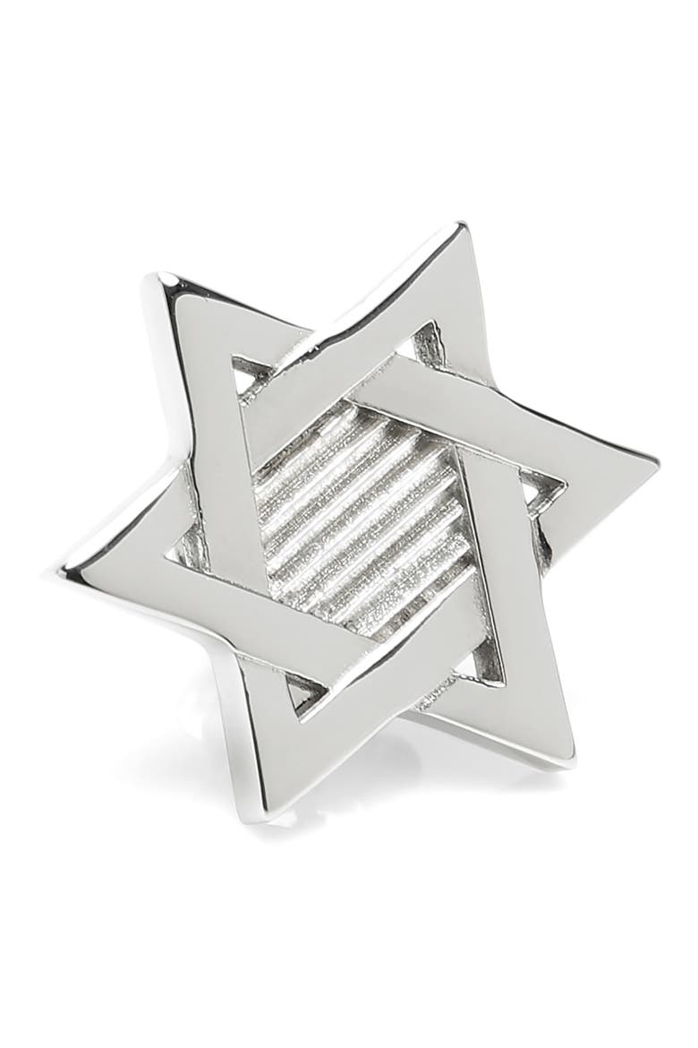 Star of David Lapel Pin, Main, color, SILVER