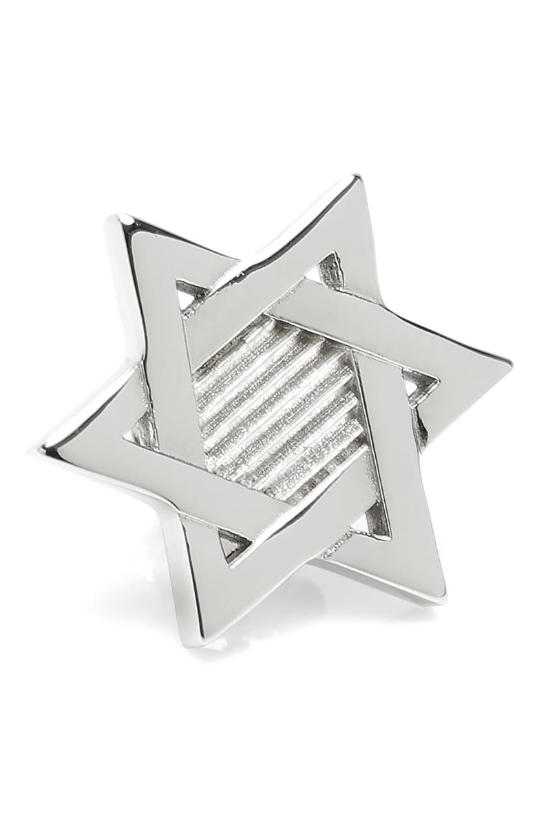 Cufflinks, Inc. Star of David Lapel Pin, Main, color, Silver