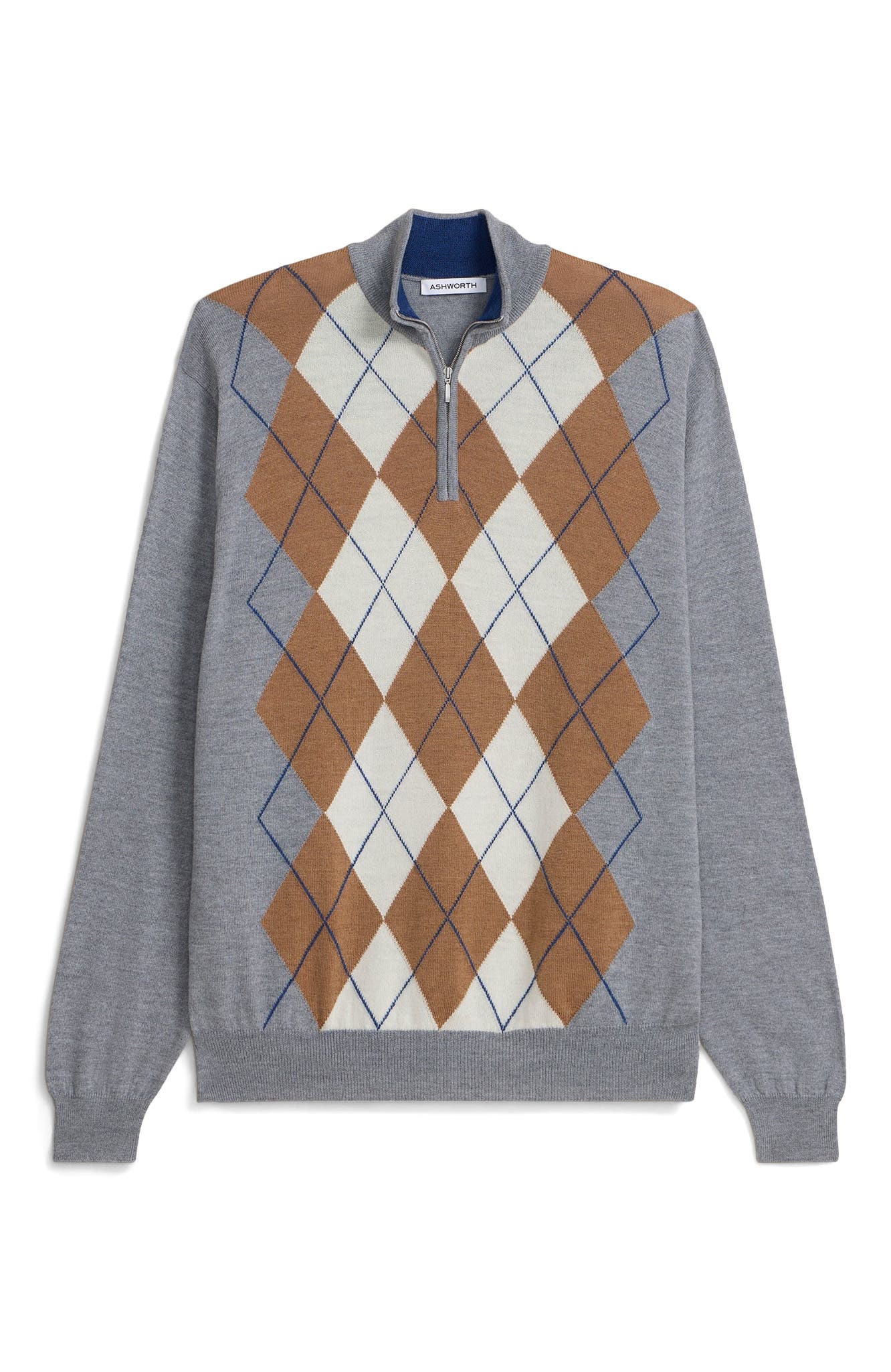Extrafine Merino Argyle 1/4 Zip - image 2