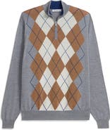 ASHWORTH GOLF Extrafine Merino Argyle 1/4 Zip