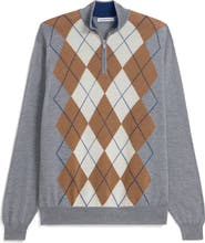 ASHWORTH GOLF Extrafine Merino Argyle 1/4 Zip