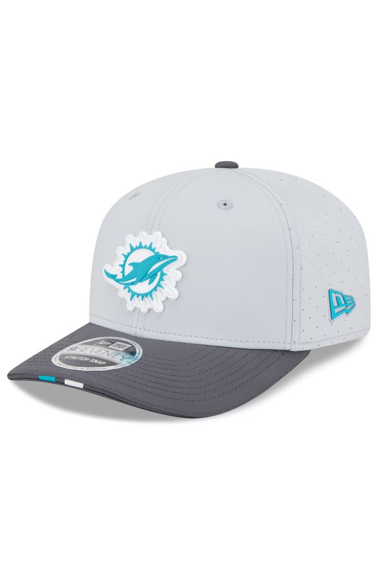 New Era Men's New Era  Gray/Graphite Miami Dolphins 2025 NFL Training Camp 9SEVENTY Adjustable Hat, Main, color, 