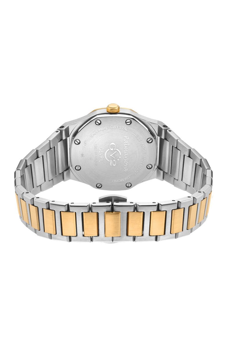 GV2 Palmanova Diamond Bracelet Watch, 33mm, Alternate, color, Two Tone