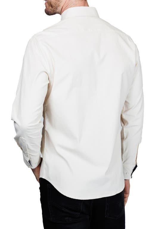 Tailorbyrd Corduroy Button-up Shirt In White