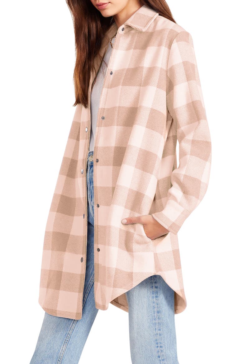 Eldridge Oversize Buffalo Check Shirt Jacket, Alternate, color, ALABASTER CHECK