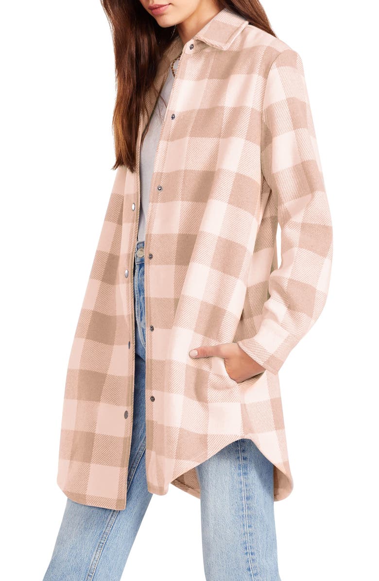 Steve Madden Eldridge Oversize Buffalo Check Shirt Jacket, Alternate, color, 