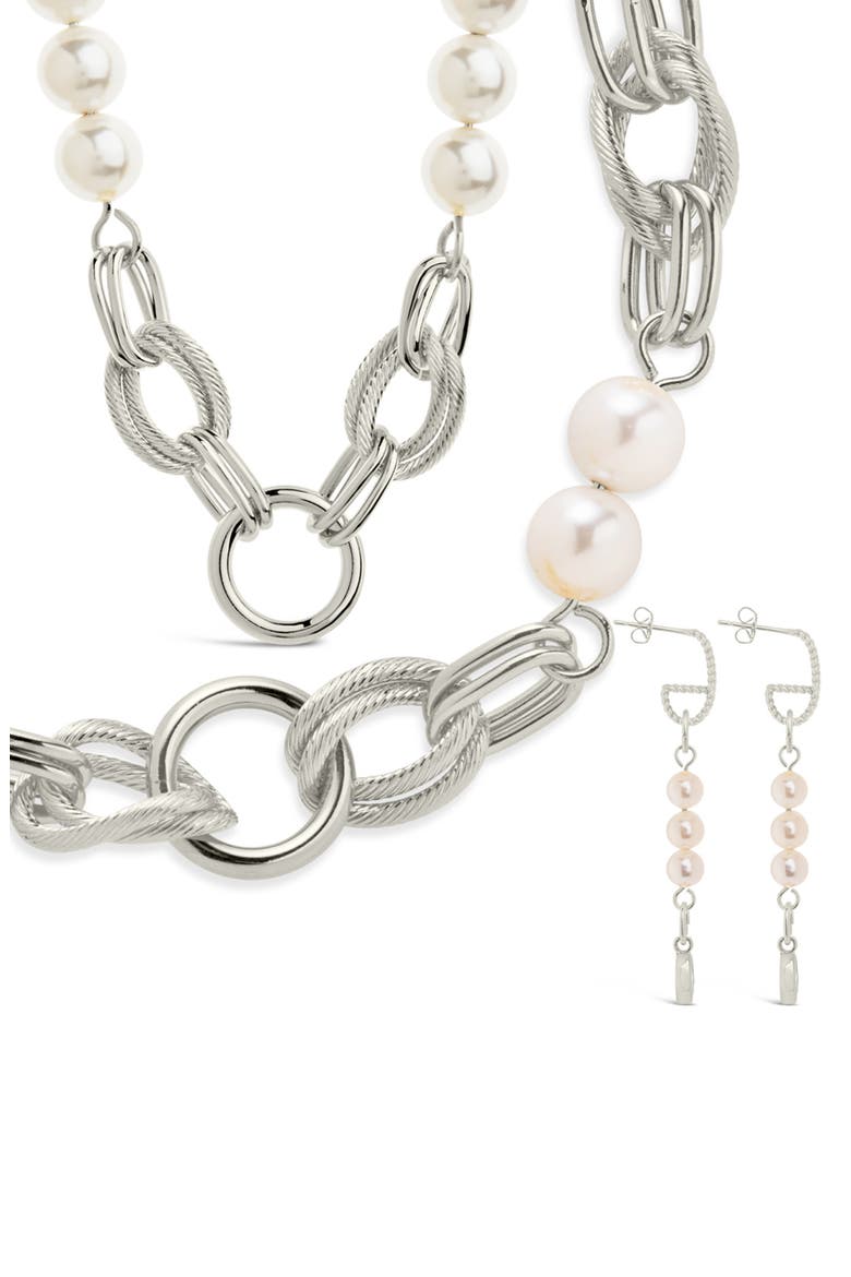 Ivanna Earrings, Bracelet & Necklace Set, Alternate, color, SILVER