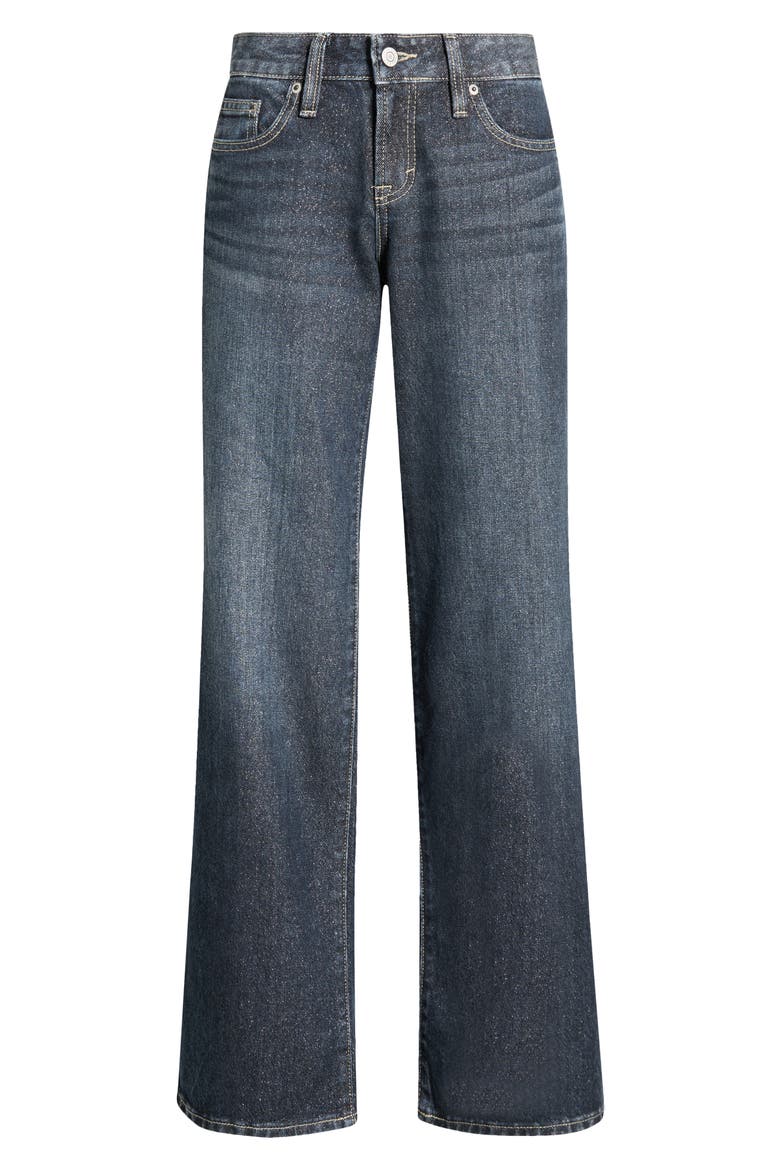 Zoe Low Rise Wide Leg Sparkly Jeans, Main, color, DARK INDIGO