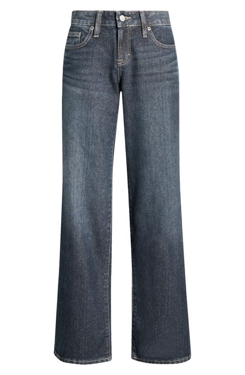 Zoe Low Rise Wide Leg Sparkly Jeans