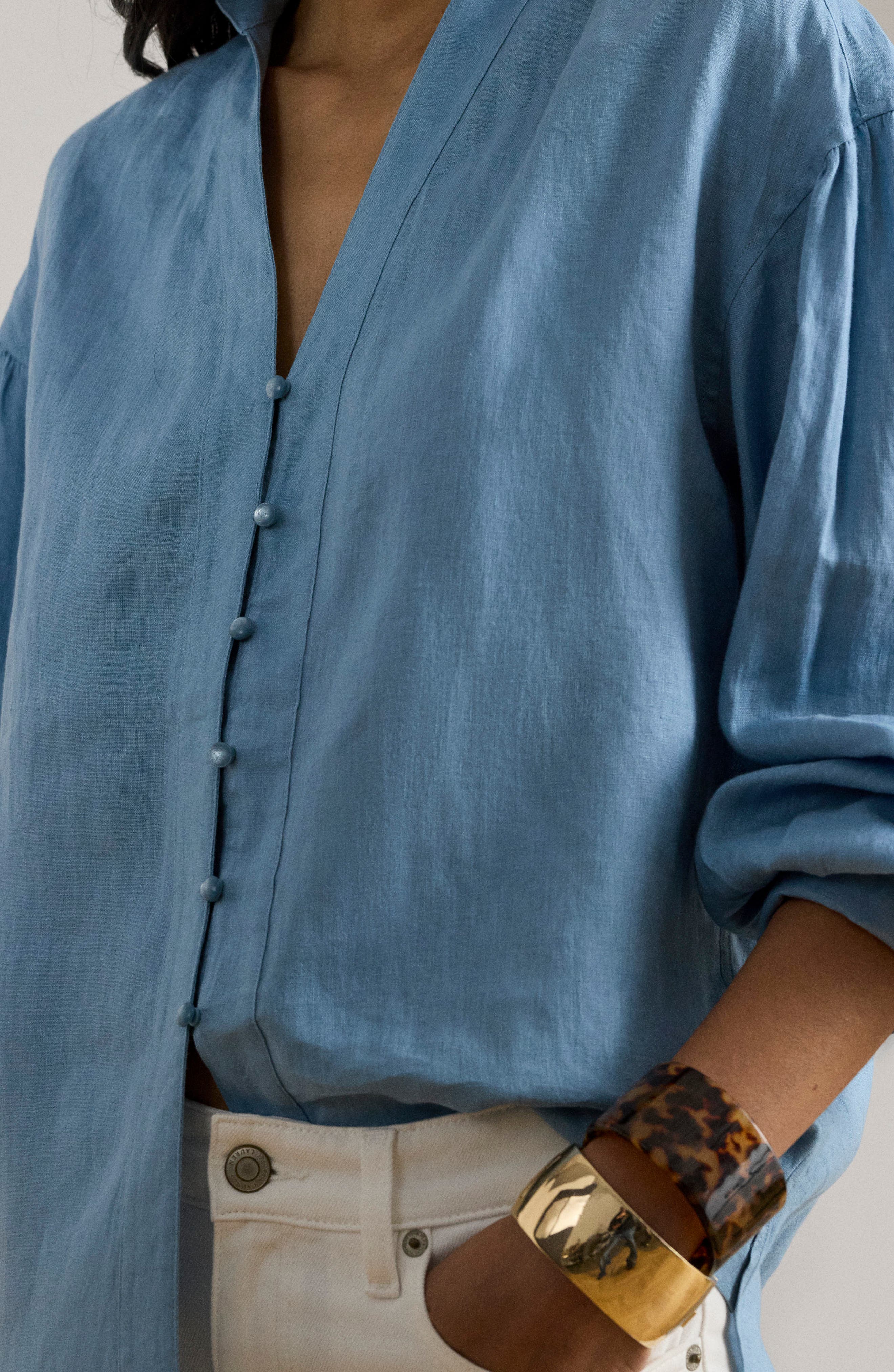 Relaxed Fit Linen Button-Up Shirt (Women) | Nordstrom