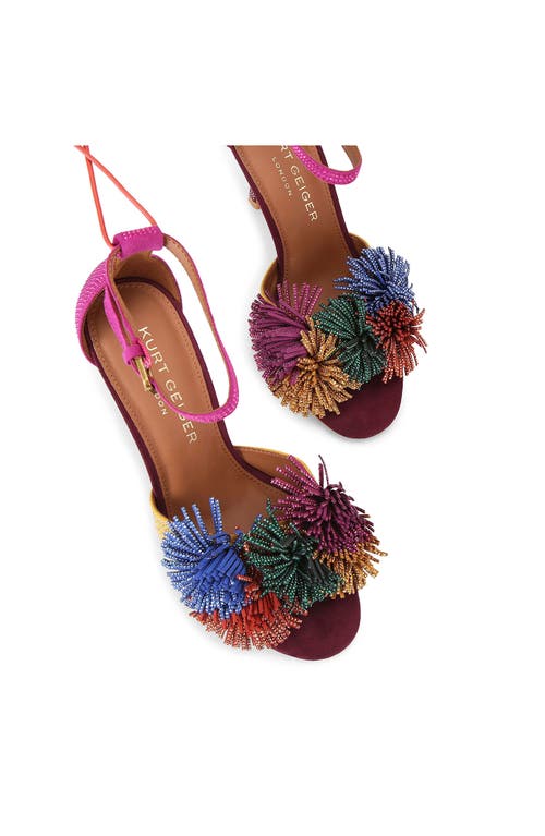Kurt Geiger London Pompom Ankle Strap Sandal In Red