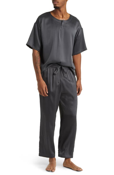Washable Silk Henley Pajamas