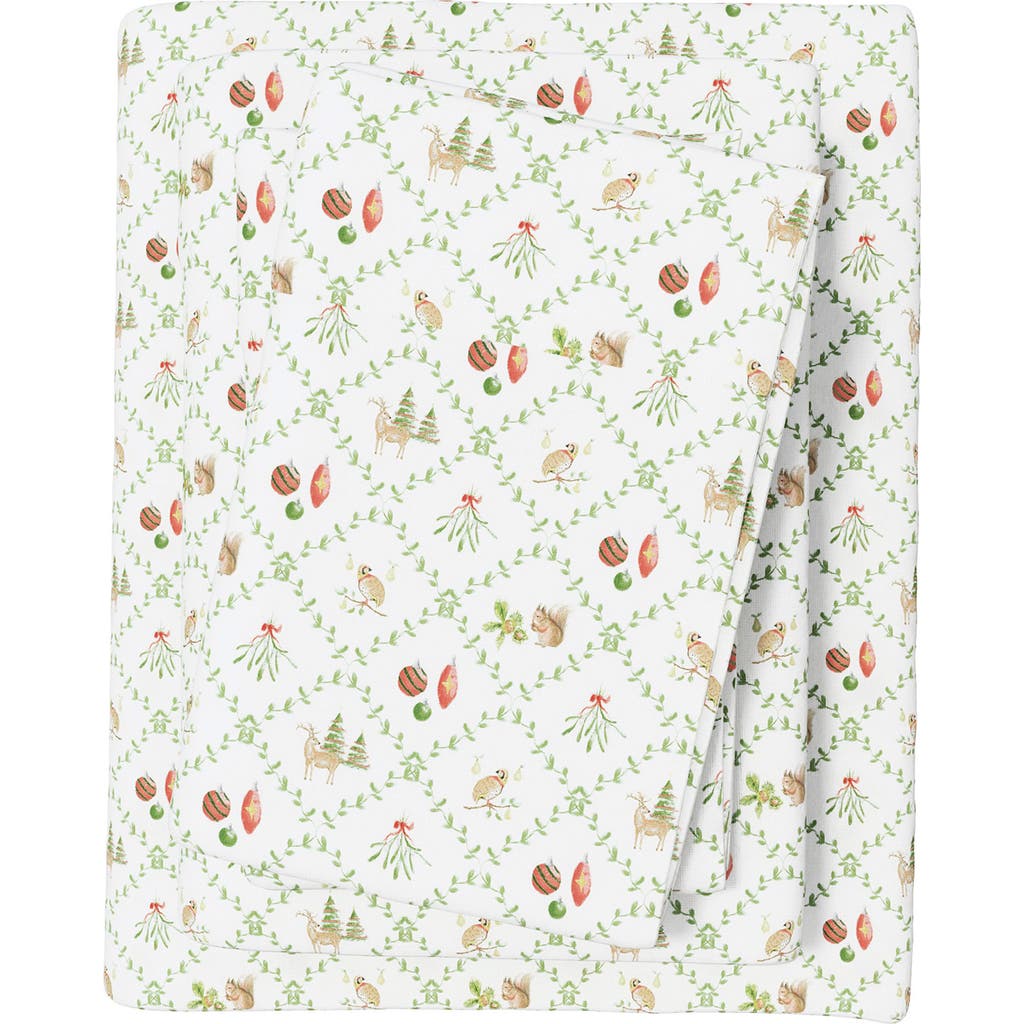 Woven & Weft Cheerful Christmas 4-piece Flannel Bed Sheet Set In Multi