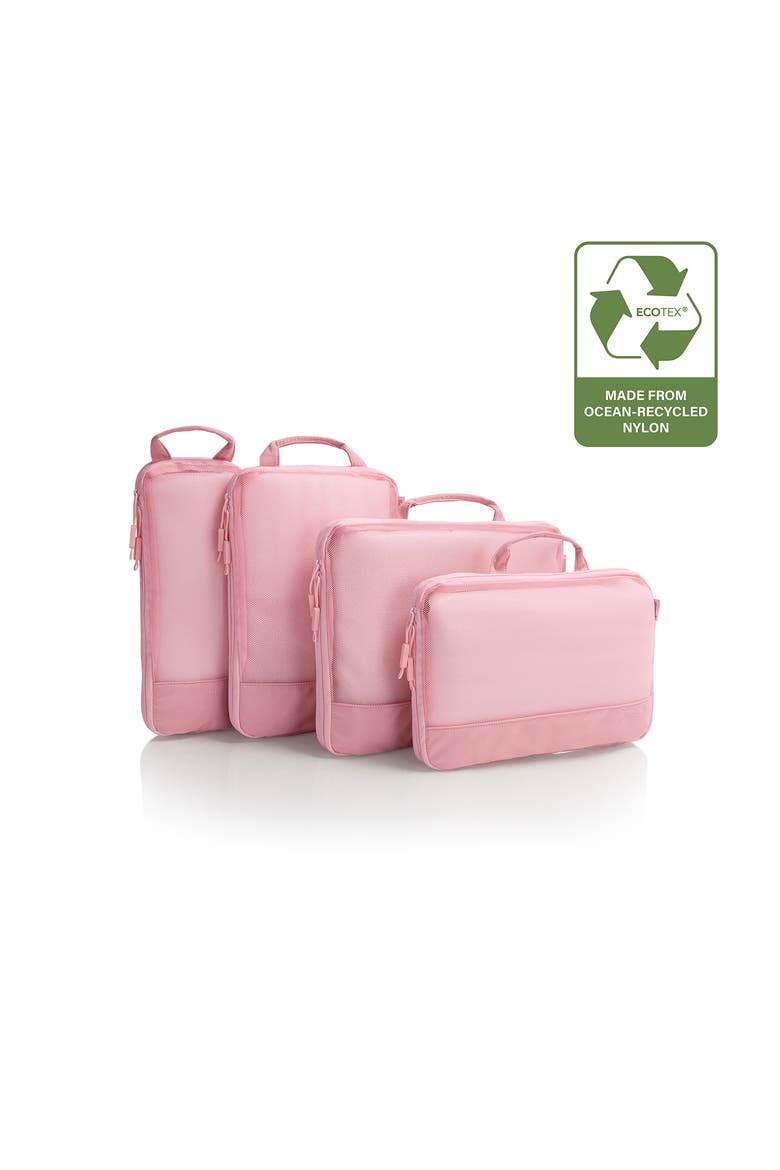 EcoTex® Compression Packing Cube 4 Piece Set, Main, color, Pink Sand