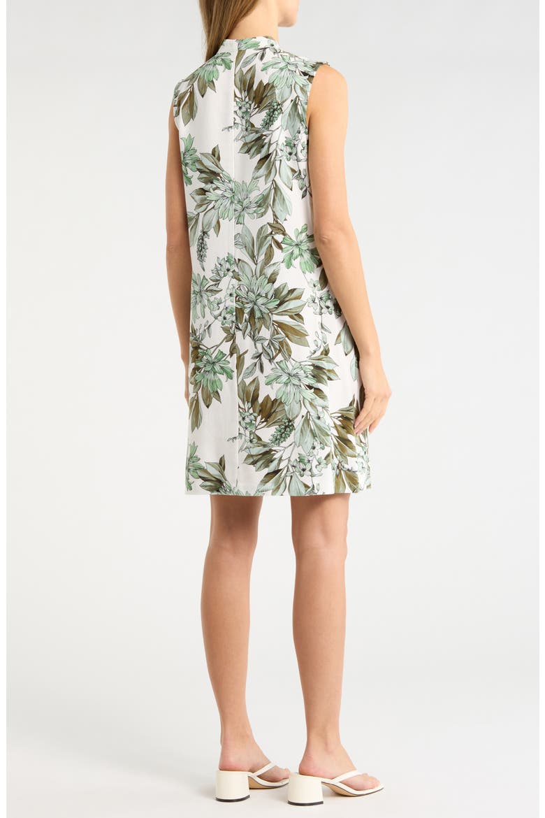 Pleat Front Floral Print Babydoll Dress, Alternate, color, SAGE