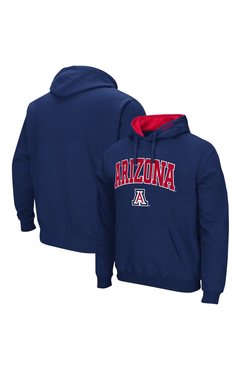 COLOSSEUM Men's Colosseum Navy Arizona Wildcats Arch & Logo 3.0 Pullover Hoodie, Main, color, Navy