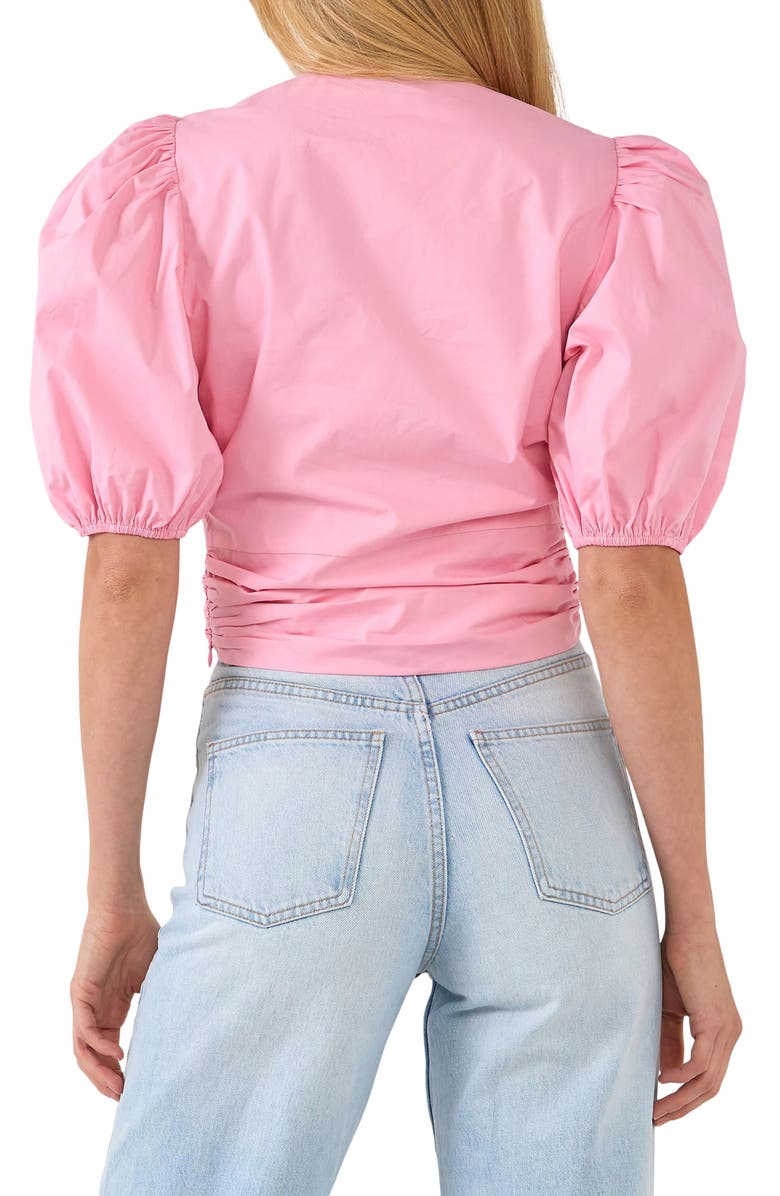 English Factory Puff Sleeve Crop Top, Alternate, color, Pink