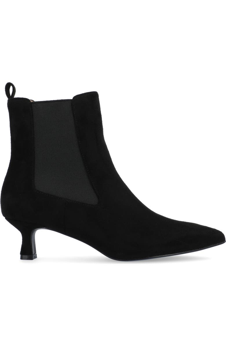 Journee Collection Pointed-Toe Vegan Leather Bootie, Alternate, color, Black