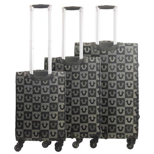 TRUE RELIGION TRUE RELIGION SOFT SIDED 3 PC CHECKERED SPINNER LUGGAGE SET