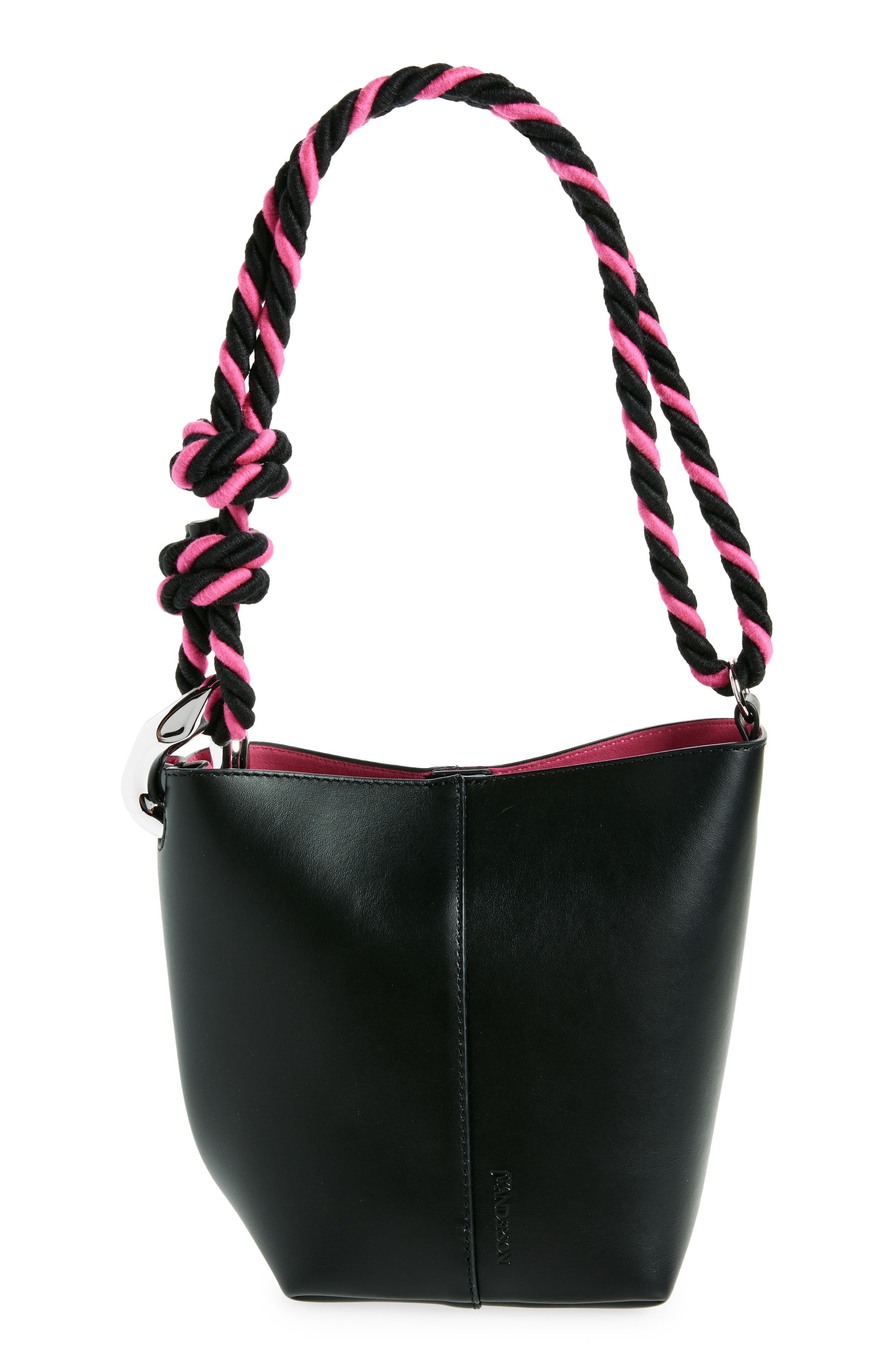 JW Anderson The JWA Small Corner Leather Bucket Bag, Main, color, 